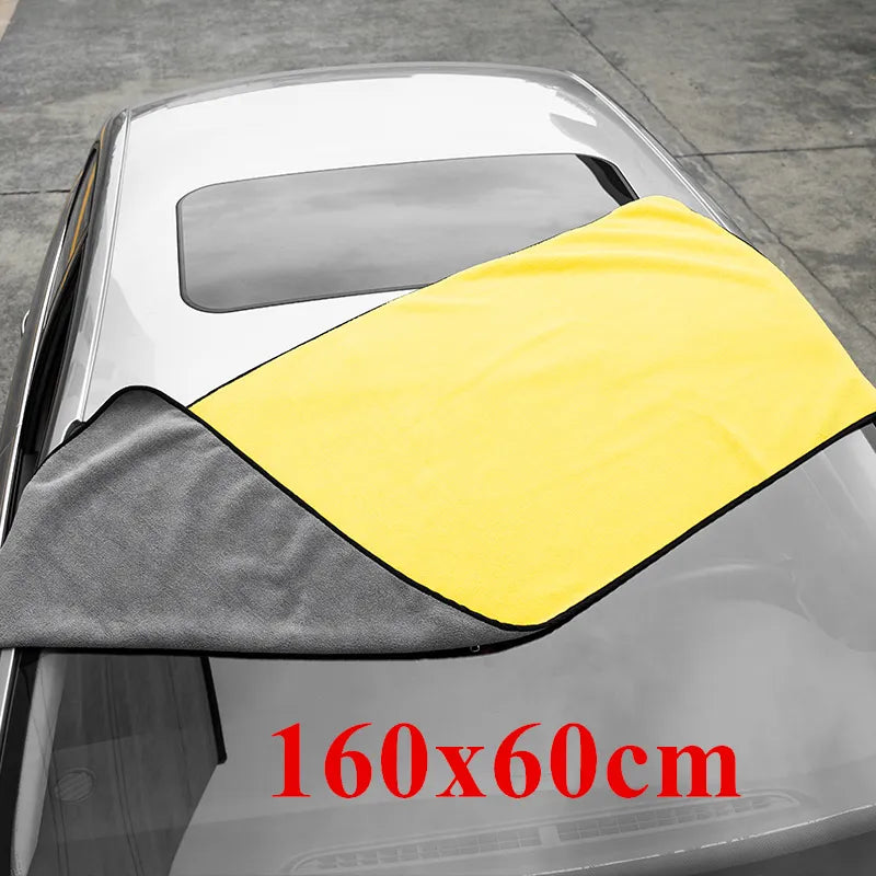 Thick Plush Microfiber Car Wash Towel - Super Absorbent Cleaning Cloth for Auto Care, 160x60cm