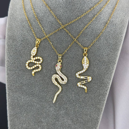 18K gold plated Stainless steel  Snake necklace, Intensity