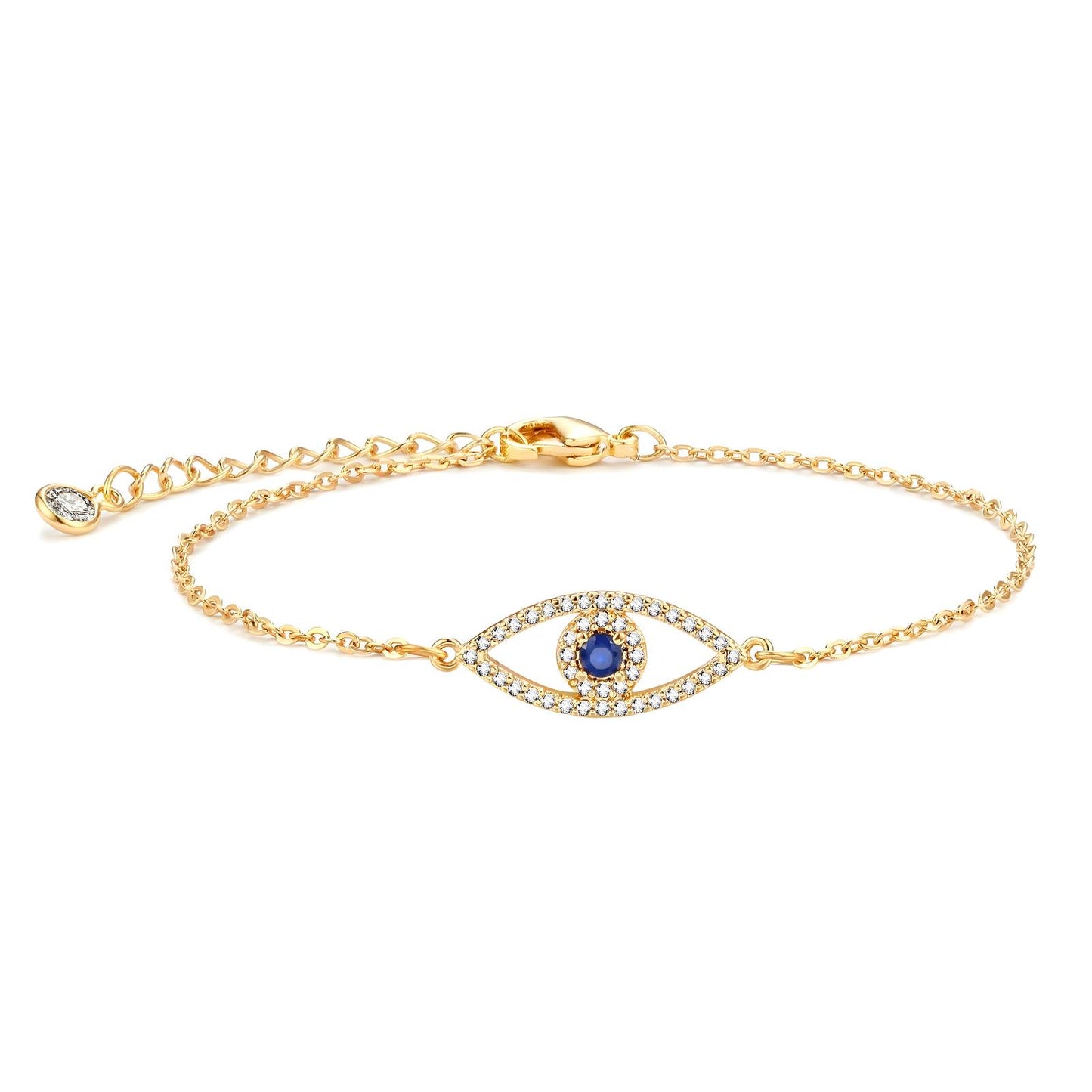 18K vergoldetes Edelstahl-Armband „Evil Eye“, Intensität