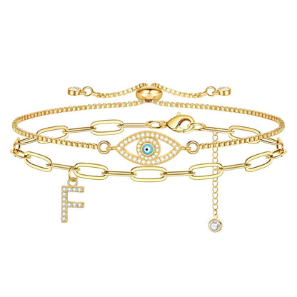 18K vergoldetes Edelstahl-Armband „Evil Eye“, Intensität