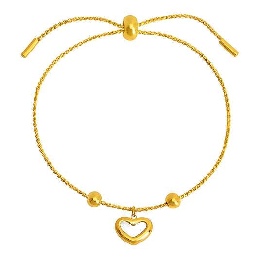 18K gold plated Stainless steel  Heart bracelet, Intensity