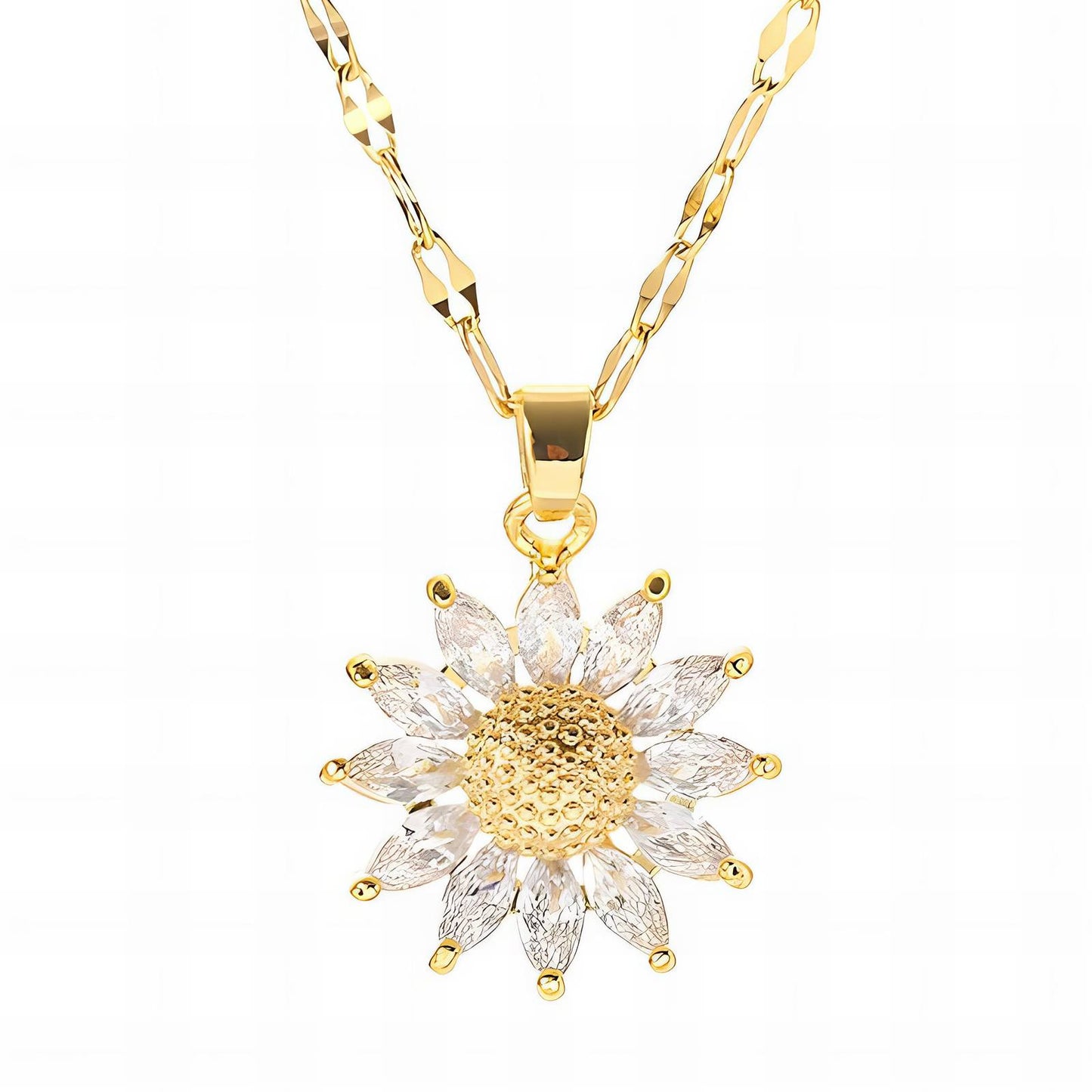 18K gold plated Stainless steel  Flower necklace, Intensity