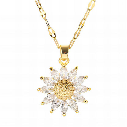 18K gold plated Stainless steel  Flower necklace, Intensity