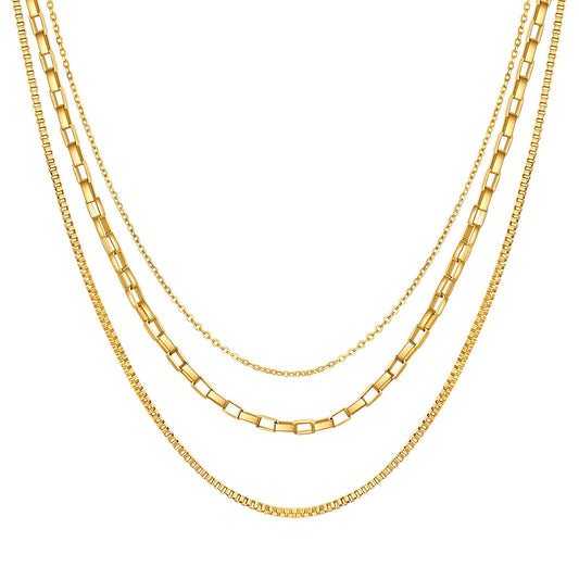 18K gold plated Stainless steel necklace, Intensity