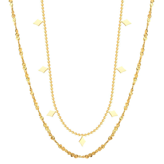 18K gold plated Stainless steel necklace, Intensity