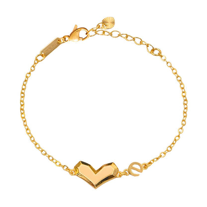 18K gold plated Stainless steel  Heart bracelet, Intensity