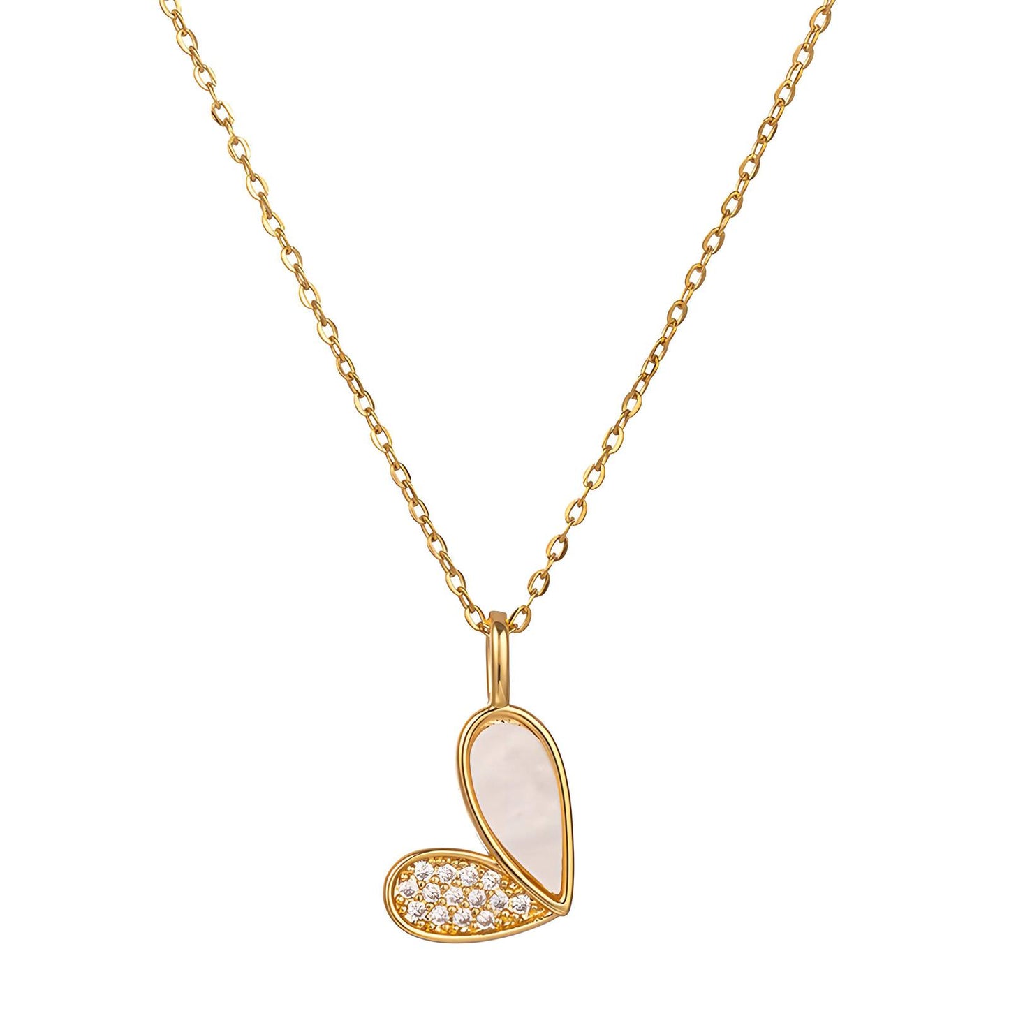 18K gold plated Stainless steel  Heart necklace, Intensity