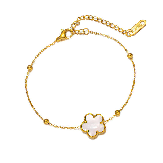 18K gold plated Stainless steel  Flower bracelet, Intensity