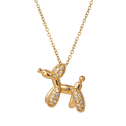 18K gold plated Stainless steel  Dog necklace, Intensity