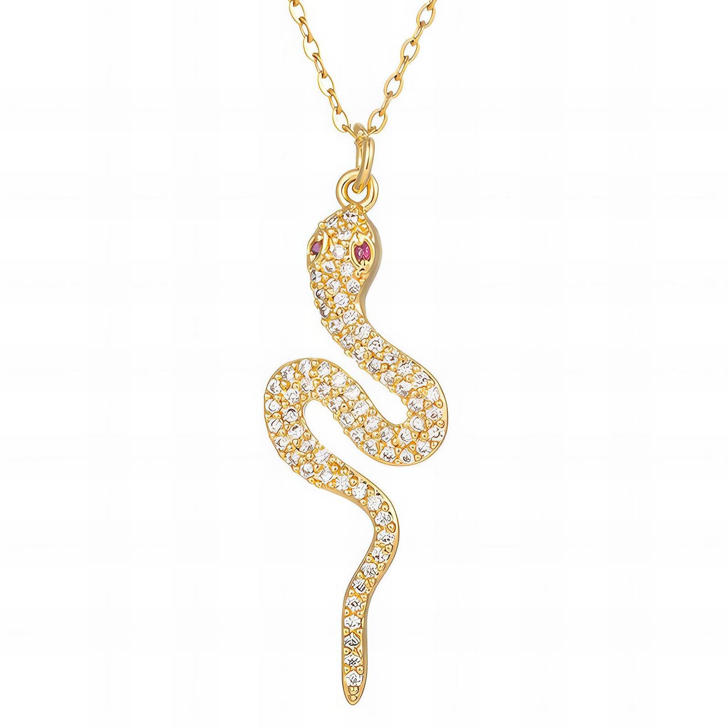 18K gold plated Stainless steel  Snake necklace, Intensity