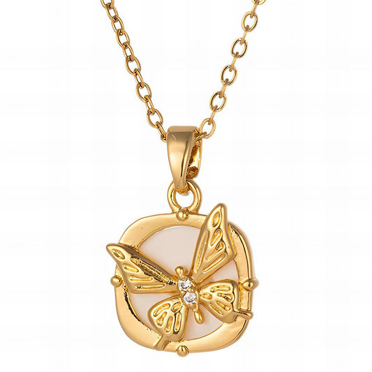 18K gold plated Stainless steel  Butterfly necklace, Intensity