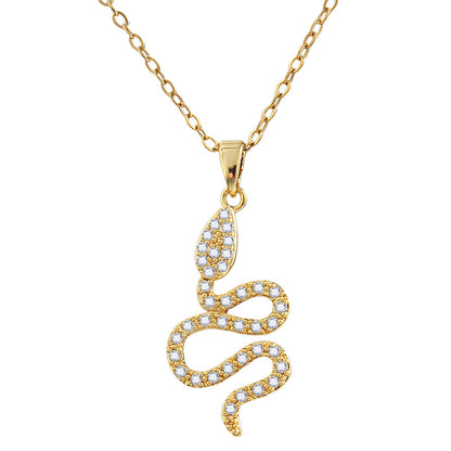 18K gold plated Stainless steel  Snake necklace, Intensity