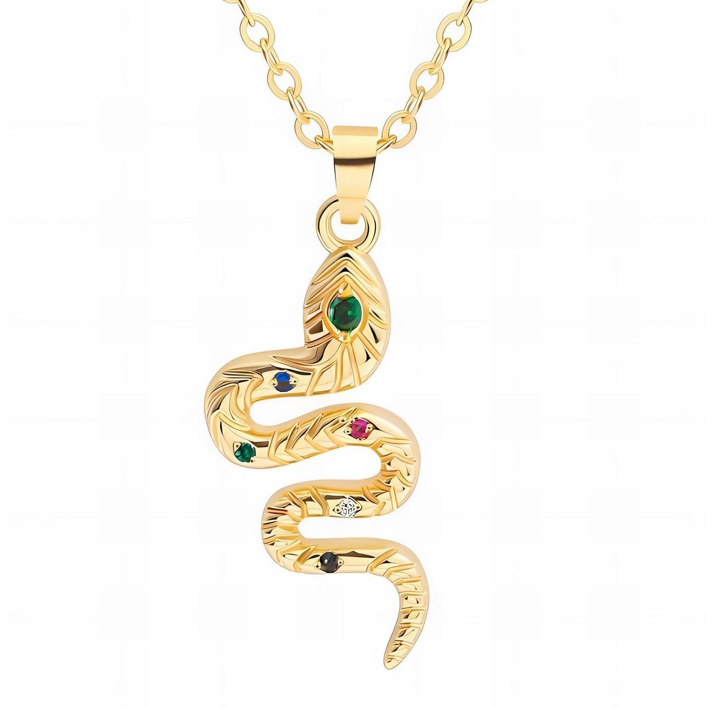 18K gold plated Stainless steel  Snake necklace, Intensity