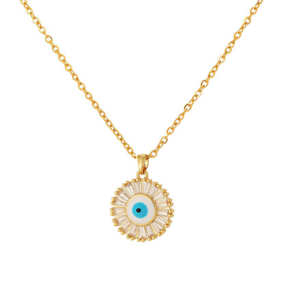 18K gold plated Stainless steel  Evil Eye necklace, Intensity