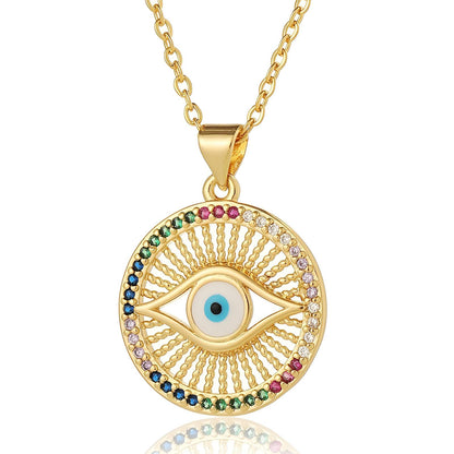 18K gold plated Stainless steel  Evil Eye necklace, Intensity