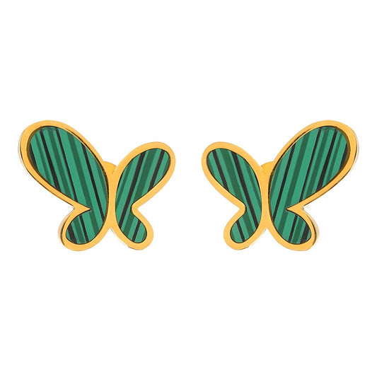 18K gold plated Stainless steel  Butterflies earrings, Intensity