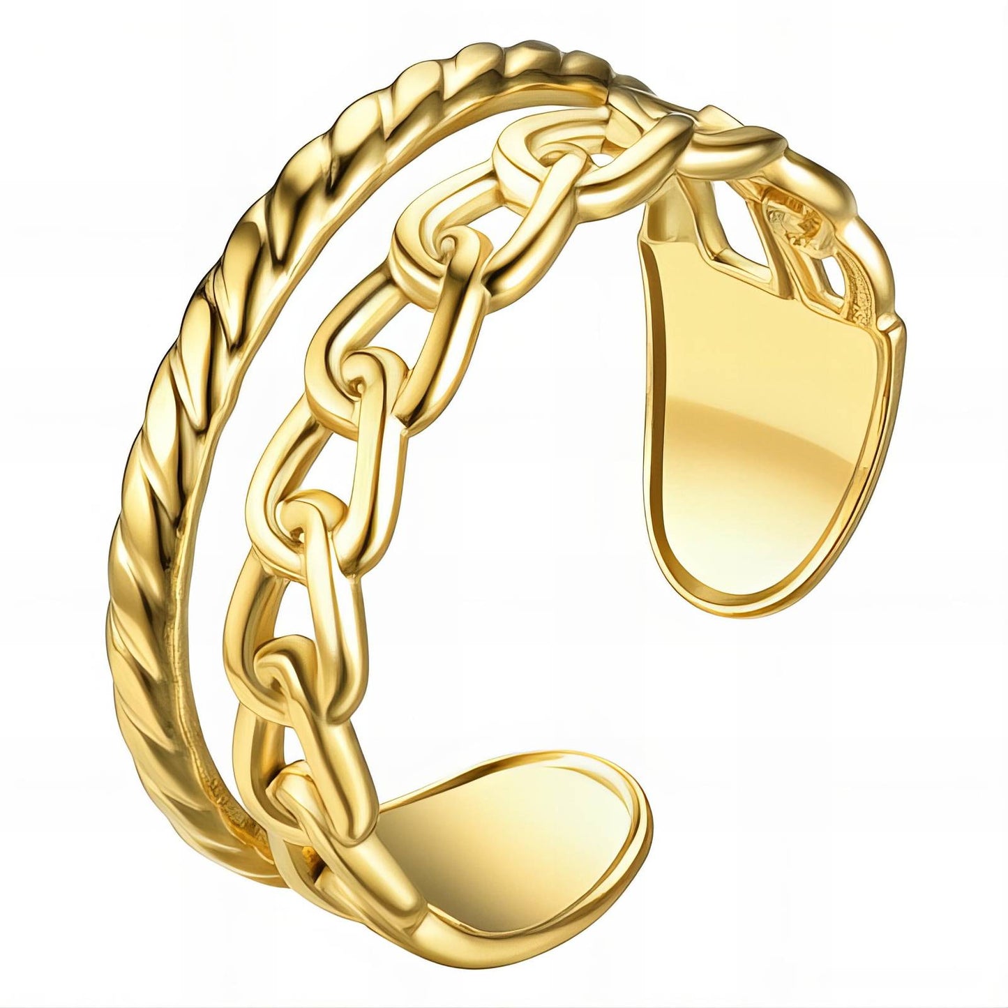 18K gold plated Stainless steel finger ring, Intensity