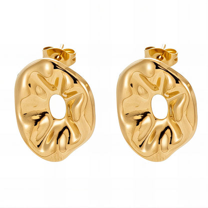 18K gold plated Stainless steel  Flowers earrings, Intensity