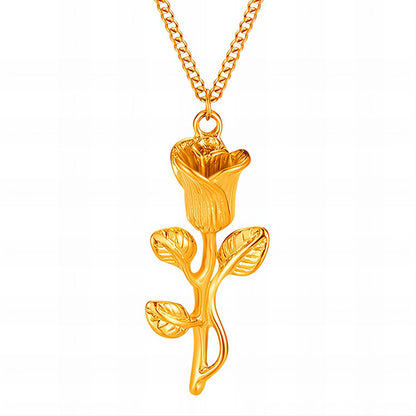 18K gold plated Stainless steel  Flower necklace, Intensity