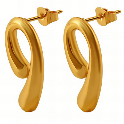 18K gold plated Stainless steel earrings, Intensity