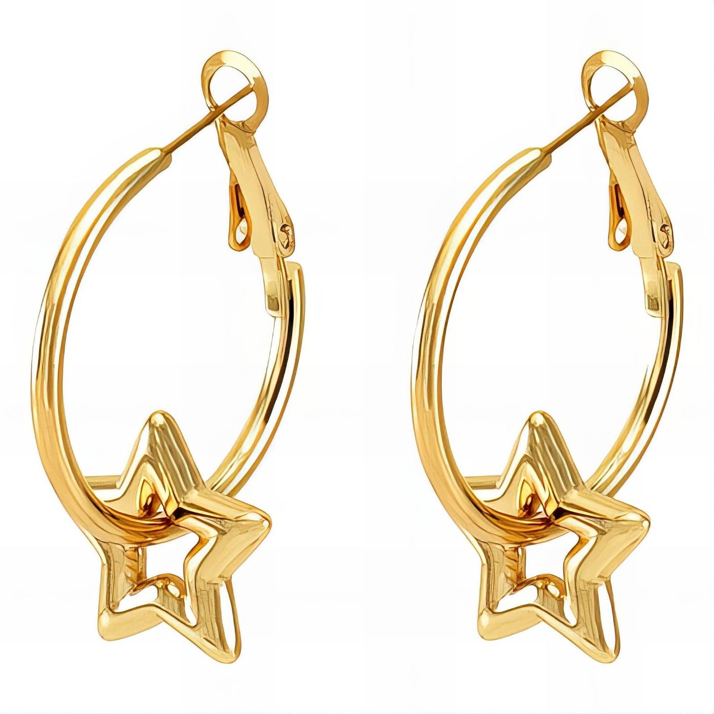 18K gold plated Stainless steel  Stars earrings, Intensity