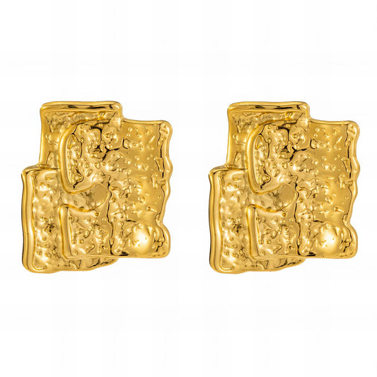 18K gold plated Stainless steel earrings, Intensity