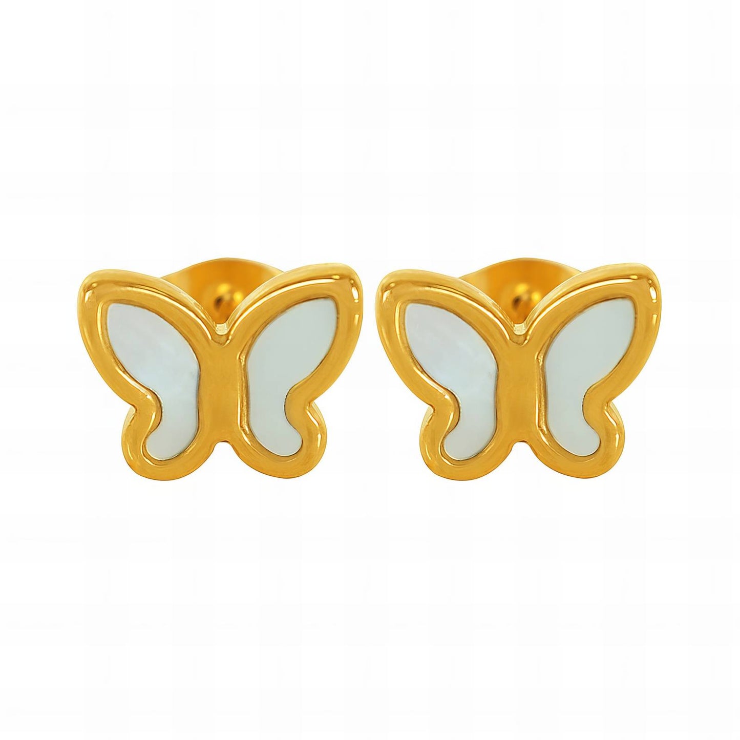 18K gold plated Stainless steel  butterflies earrings, Intensity