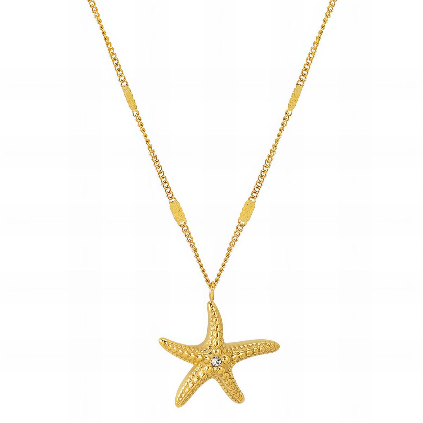 18K gold plated Stainless steel  Starfish necklace, Intensity