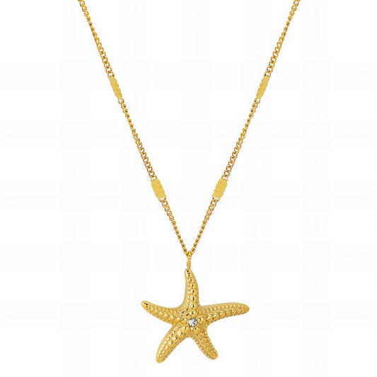 18K gold plated Stainless steel  Starfish necklace, Intensity