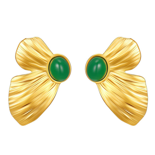 18K gold plated Stainless steel  Butterfly earrings, Intensity