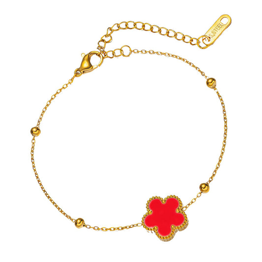 18K gold plated Stainless steel  Flower bracelet, Intensity