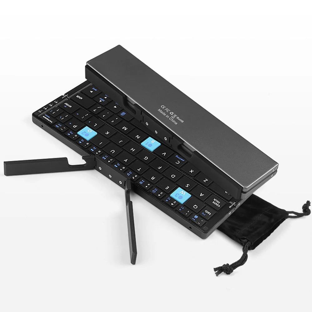 All-in-One Compact Keyboard: Foldable Bluetooth Keypad for Ultimate Portability