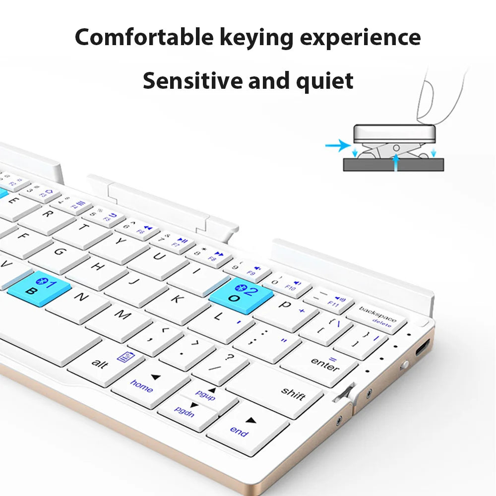 All-in-One Compact Keyboard: Foldable Bluetooth Keypad for Ultimate Portability