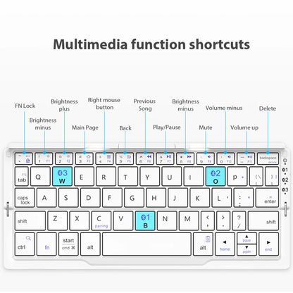 All-in-One Compact Keyboard: Foldable Bluetooth Keypad for Ultimate Portability