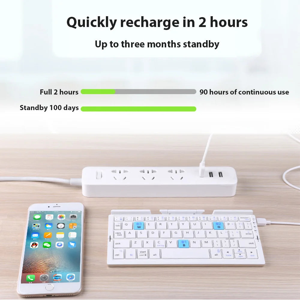 All-in-One Compact Keyboard: Foldable Bluetooth Keypad for Ultimate Portability