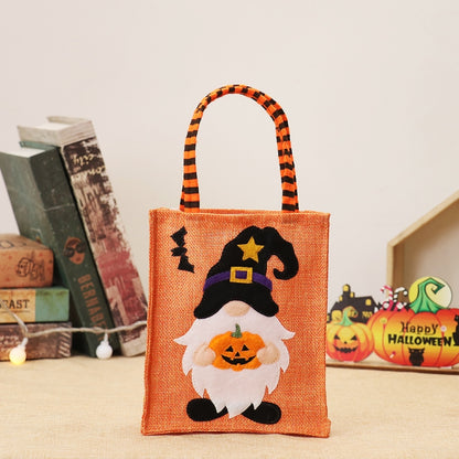 Halloween Cartoon Doll Linen Tote Bags