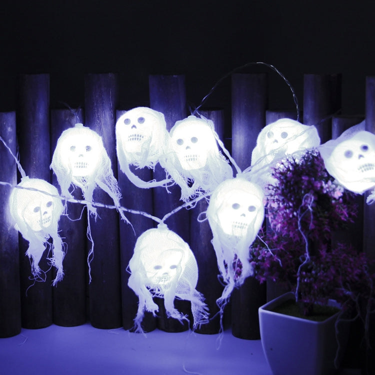 Halloween LED White Yarn Skull Ghost Festival Horror Atmosphere Decorative Lights